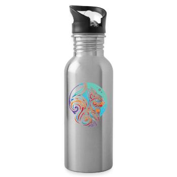 Eichhörnchen Moon Phases - Trinkflasche mit integriertem Trinkhalm - Lightsilver - Rechts