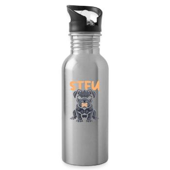 Cane Corso tais-toi s’il te plaît tais-toi - Gourde avec paille intégrée - argent clair - Droite