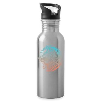 Dobermann Stammes Moon Phases - Trinkflasche mit integriertem Trinkhalm - Lightsilver - Rechts