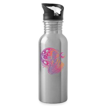 Dalmatiner Stammes Moon Phases - Trinkflasche mit integriertem Trinkhalm - Lightsilver - Rechts