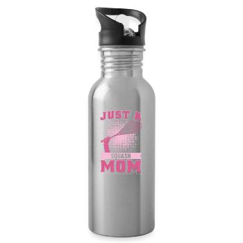 Squash Mutter Just A Squash Mom - Trinkflasche mit integriertem Trinkhalm - Lightsilver - Rechts