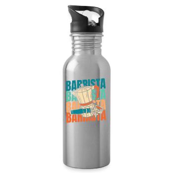 Barista Kaffee - Trinkflasche mit integriertem Trinkhalm - Lightsilver - Rechts