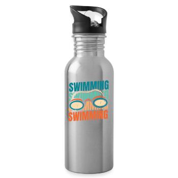 Schwimmen Schwimmer - Trinkflasche mit integriertem Trinkhalm - Lightsilver - Rechts