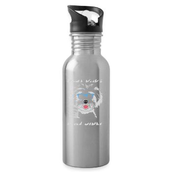 Bichon Frize Father Best Dad Pawsibly - Water bottle with straw - silver - Right