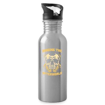 Saxophone Saxophone Skull - Water bottle with straw - silver - Right