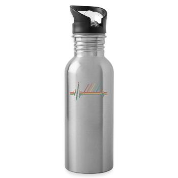 Klarinette Klarinettist Ekg Heartbeat - Trinkflasche mit integriertem Trinkhalm - Lightsilver - Rechts