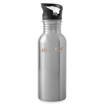 Cheerleader Cheerleading Ekg Heartbeat - Trinkflasche mit integriertem Trinkhalm - Lightsilver - Rechts
