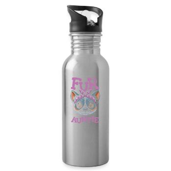 Australian Cattledog Dog Auntie For Auntie - Water bottle with straw - silver - Right