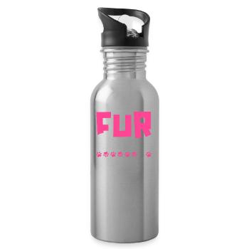 Hund Vierbeiner Hundemama Fur Mommy - Trinkflasche mit integriertem Trinkhalm - Lightsilver - Rechts
