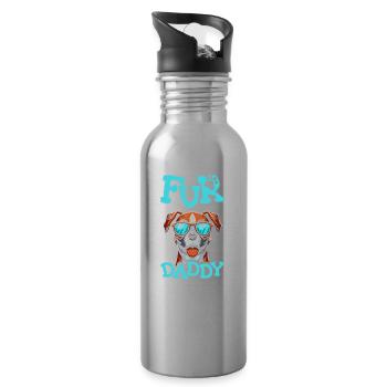 Boxer Chien Boxer Allemand Chien Boxer Papa Pour Papa - Gourde avec paille intégrée - argent clair - Droite