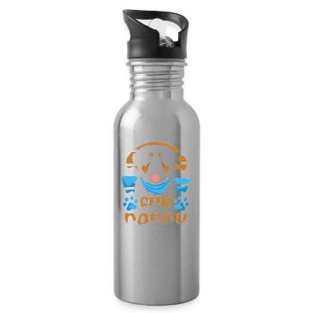 Bernese Mountain Dog Father Dog Dad For Daddy - Water bottle with straw - silver - Right