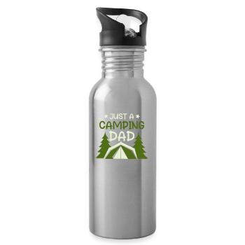 Tent Camping Camping Father Just A Camping Dad - Water bottle with straw - silver - Right