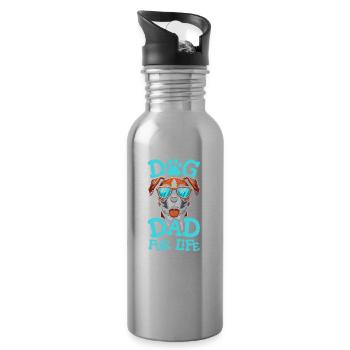 Boxer Hund Deutscher Boxer Dog Dad Fur Life - Trinkflasche mit integriertem Trinkhalm - Lightsilver - Rechts