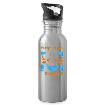 Bernese Mountain Dog Father Dog Dad For Life - Water bottle with straw - silver - Right