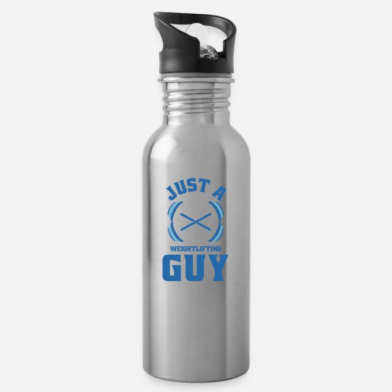 Weightlifting Weightlifting - Water bottle with straw - silver