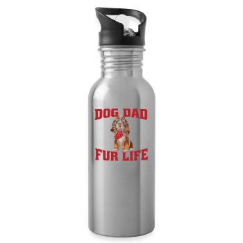 Cocker Spaniel Chien Papa Pour La Vie - Gourde avec paille intégrée - argent clair - Droite