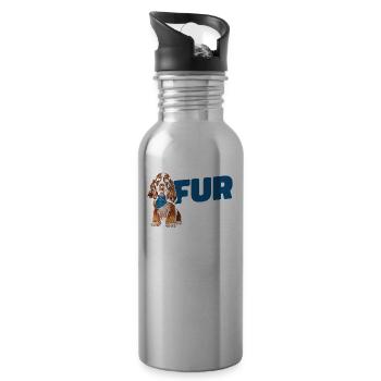 Cocker Spaniel Chien Papa Pour Papa - Gourde avec paille intégrée - argent clair - Droite