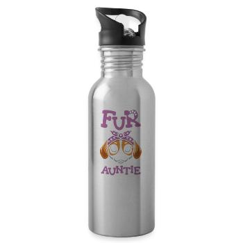 Beagle chien tante pour tante - Gourde avec paille intégrée - argent clair - Droite