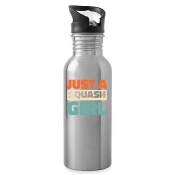 Squash Just A Squash Girl - Trinkflasche mit integriertem Trinkhalm - Lightsilver - Rechts