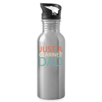 Klarinette Klarinettist Just A Clarinet Dad - Trinkflasche mit integriertem Trinkhalm - Lightsilver - Rechts