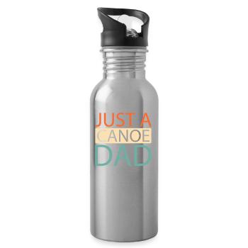 Kanu Kanute Just A Canoe Dad - Trinkflasche mit integriertem Trinkhalm - Lightsilver - Rechts