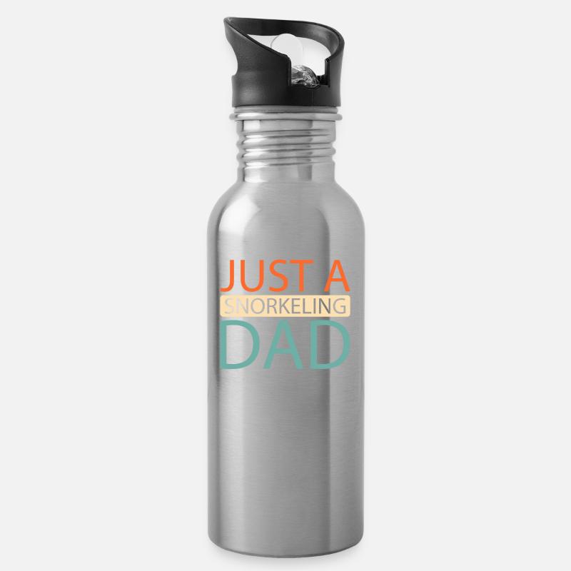 Schnorcheln Just A Snorkeling Dad - Trinkflasche mit integriertem Trinkhalm - Lightsilver