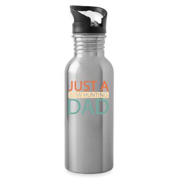 Bow Hunting Bow Hunter Just A Bow Hunting Dad - Water bottle with straw - silver - Right