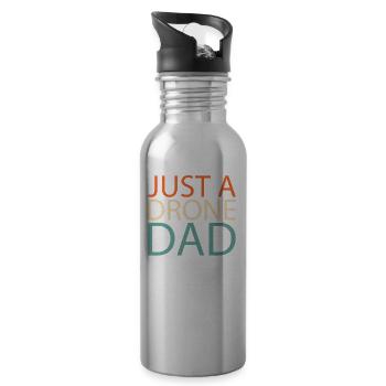 Drone Quadcopter Just A Drone Dad - Water bottle with straw - silver - Right