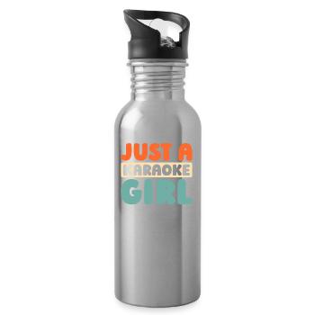 Karaoke Just A Karaoke Girl - Trinkflasche mit integriertem Trinkhalm - Lightsilver - Rechts