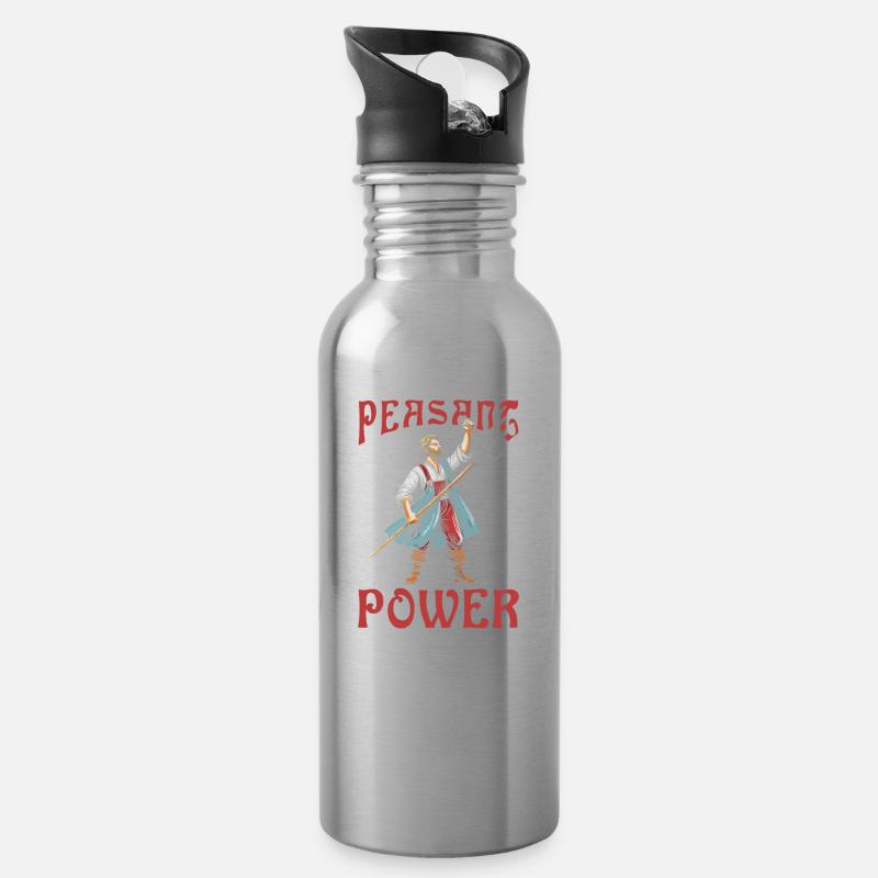 Ritterfest - Trinkflasche mit integriertem Trinkhalm - Lightsilver