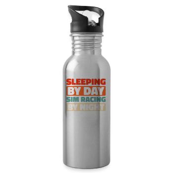 Sim Racing - Water bottle with straw - silver - Right