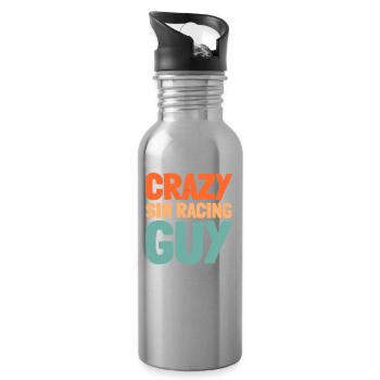 Sim Racing - Water bottle with straw - silver - Right