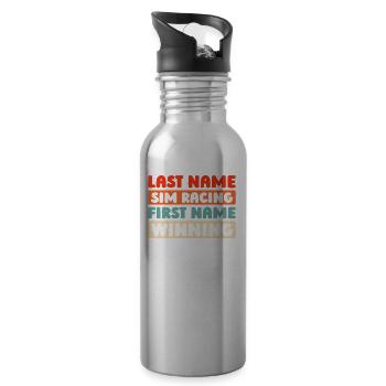 Sim Racing - Water bottle with straw - silver - Right