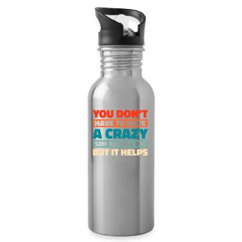Sim Racing - Water bottle with straw - silver - Right