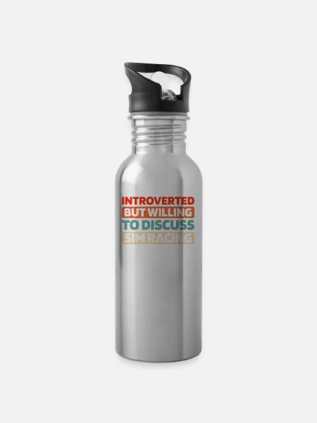 Sim Racing - Trinkflasche mit integriertem Trinkhalm - Lightsilver