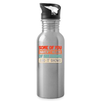 Sim Racing - Water bottle with straw - silver - Right