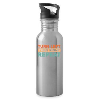 Sim Racing - Water bottle with straw - silver - Right
