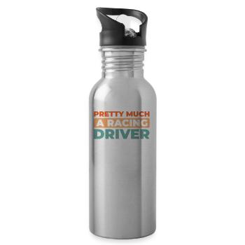 Sim Racing - Water bottle with straw - silver - Right