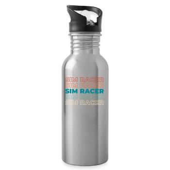 Sim Racing - Water bottle with straw - silver - Right