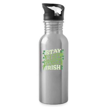 Irish Dance Irischer Tanz - Trinkflasche mit integriertem Trinkhalm - Lightsilver - Rechts