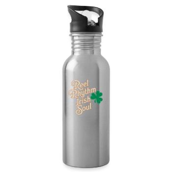 Irish Dance Irischer Tanz - Trinkflasche mit integriertem Trinkhalm - Lightsilver - Rechts