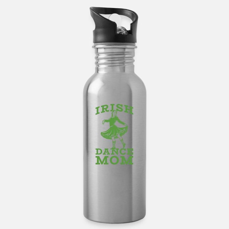 Irish Dance Irischer Tanz - Trinkflasche mit integriertem Trinkhalm - Lightsilver