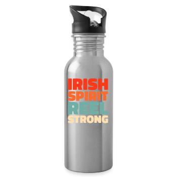 Irish Dance Irischer Tanz - Trinkflasche mit integriertem Trinkhalm - Lightsilver - Rechts