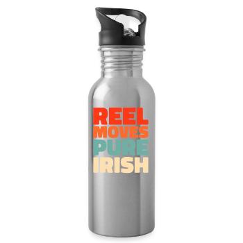 Irish Dance Irischer Tanz - Water bottle with straw - silver - Right