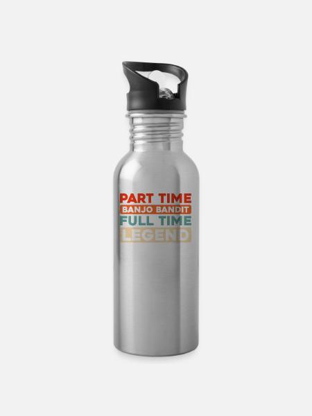 Banjo - Trinkflasche mit integriertem Trinkhalm - Lightsilver