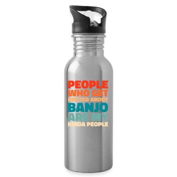 Banjo - Water bottle with straw - silver - Right