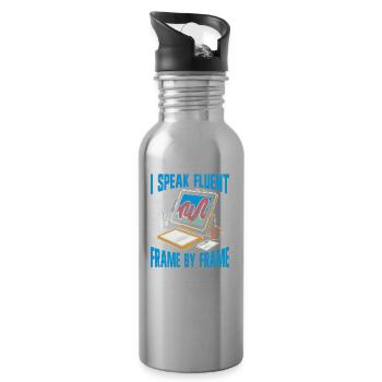 Animator - Water bottle with straw - silver - Right