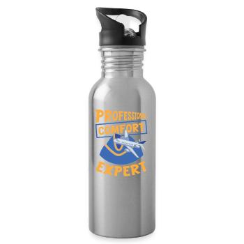 Flugbegleiter Stewardess - Trinkflasche mit integriertem Trinkhalm - Lightsilver - Rechts