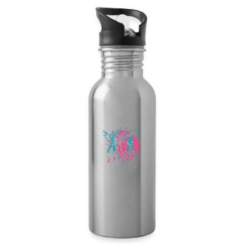 Dancing Dancers - Water bottle with straw - silver - Right