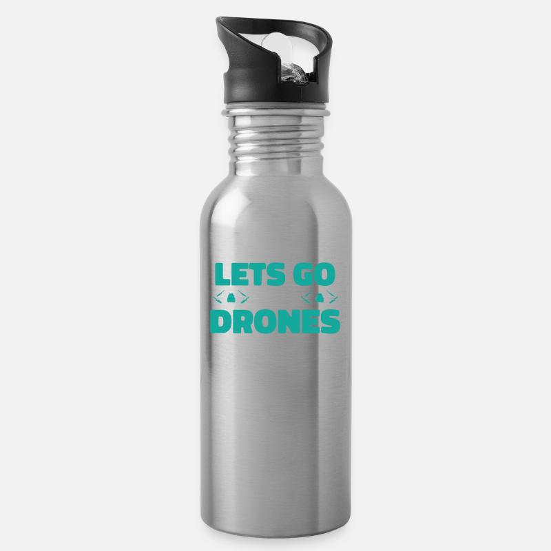 Drone Quadcopter - Water bottle with straw - silver